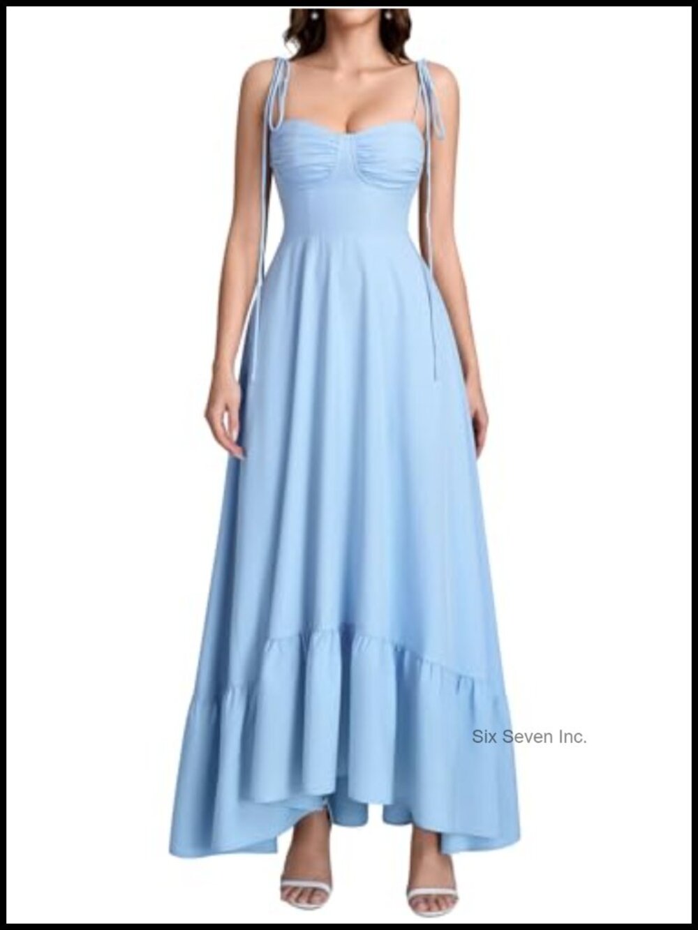 Flowy Maxi Dress Sweetheart Neckline Smocked Back Corset Summer